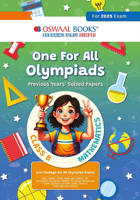 Oswaal One for All Olympiads Chapter-wise Previous Years Solved Papers, Prep-Guide Class 8 | Mathematics For 2025 Exam